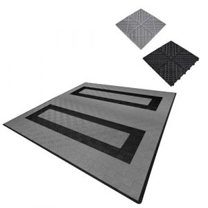 Monster shop Carrelage de Sol 165 Gris & 60 Noir Ventil&eacute;e Modulaire Garage Unique 6 x 6 M