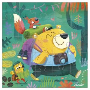 Janod Carte de V&oelig;ux Puzzle - Carte Cadeau Puzzle 25 Pi&egrave;ces Randonn&eacute;e + 1 Carte + 1 enveloppe - Id&eacute;al Carte Anniversaire, Carte v&oelig;ux - D&egrave;s 3 Ans