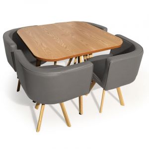 Image de No Table et chaises scandinaves Oslo Gris et C ne