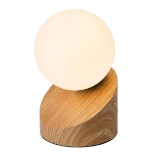 Nino Lampe à poser LED Alisa, base en aspect bois