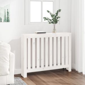 VidaXL Cache-radiateur Blanc 108,5x19x84 cm Bois massif de pin