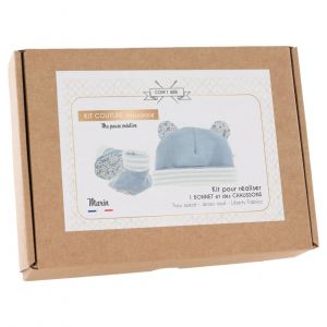 Kit naissance bonnet et chaussons Marin - Niveau intermédiaire Bleu - Bleu