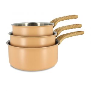 Menastyl Lot de 3 casseroles en acier inoxydable - tous feux