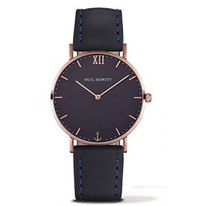 Paul Hewitt Mixte Analogique Quartz Montre avec Bracelet en Cuir PH-SA-R-St-B-11M