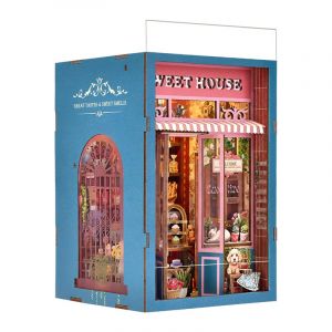 Dam Collecte de bonbons. Book nook en bois, design 3d r&eacute;aliste.