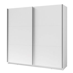 Meublorama - Armoire blanche 2 portes coulissantes 150 cm &ndash; Collection arsala