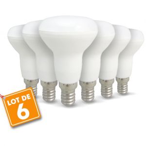 Eclairage design Lot de 6 ampoules LED E14 R50 6W 510Lm | blanc-neutre-4000k