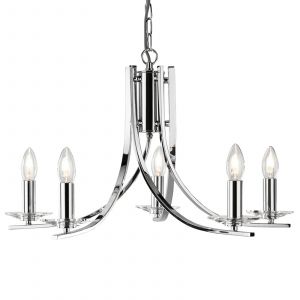 Searchlight Suspension 5 ampoules Ascona, en chrome et verre