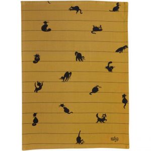 Declikdeco Torchon Dubout Partition de chats Cannelle