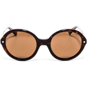 Polaroid Femme PLD 4114/S/X 086/SP Lunettes de soleil Ac&eacute;tate Havane Cuivre Ronde Polaris&eacute;