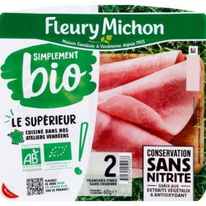 Fleury Michon Jambon Blanc Simplement Bon Bio - La Barquette De 60g