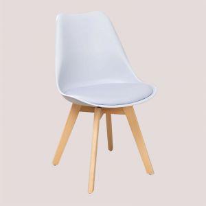 Lot de 4 Chaises Nordic Skl Polypropylène Bois Gris dauphin
