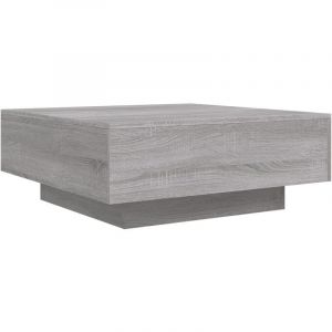 VidaXL Table basse avec lumières LED sonoma gris 80x80x31 cm - Grey sonoma