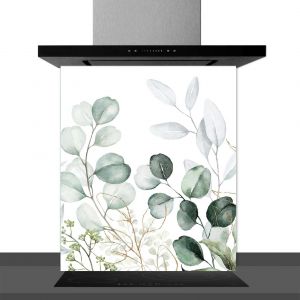 Hexoa Fond de hotte decorative, eucalytus vert 60x70