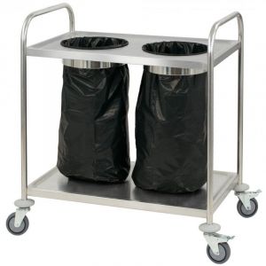Casselin Chariot en inox porte poubelle
