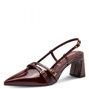 Tamaris Escarpins Sling 1-29660-45 pour Femme, Brevet Merlot, 36 EU
