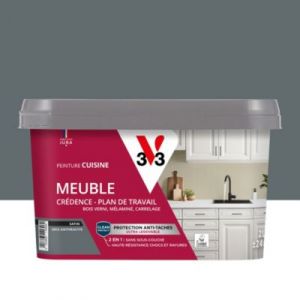 V33 Peinture de r&eacute;novation meuble cuisine gris anthracite satin 2L