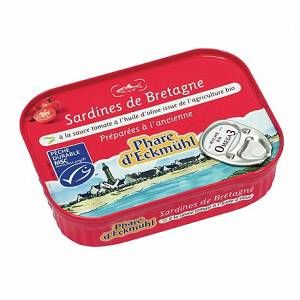 Phare d'Eckmül Sardines à la tomate et huile d'olive bio 135g