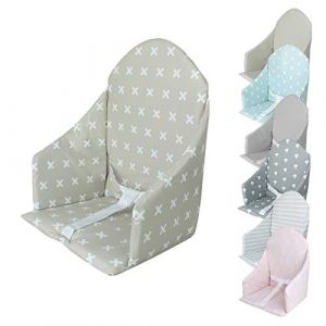 Image de Monsieur Bébé Coussin D'assise Universel Miam Avec Harnais Pour Chaise Haute Bébé - Beige Croix