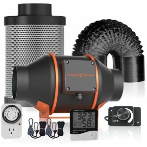 Ventilateur de conduit en ligne de 4 pouces avec ventilateur d'extraction de ventilation &agrave; contr&ocirc;leur de vitesse - Spider Farmer