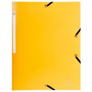 Exacompta 55809E - Chemise à élastique polypro UNI 3 rabats, coloris jaune