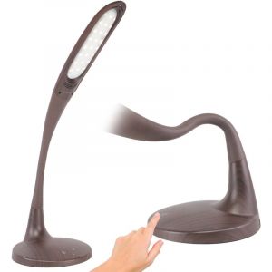 Lampe de Bureau 51 LED Commande Tactile 5 Niveaux d'intensité 3 Températures de L ière Inclinable Effet Bois