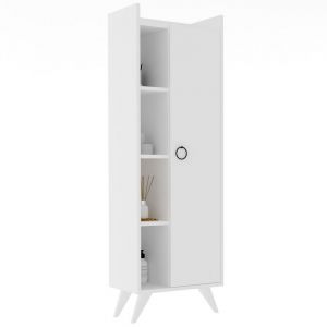 Armoire de salle de bain Ilgim - 50 x 140 x 31.8 cm - blanc