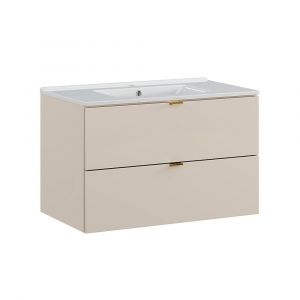 Meuble simple vasque encastrée 80cm Azel Cachemire