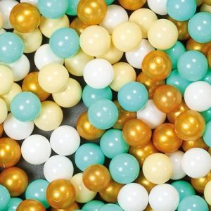 Ludi Balles de Jeu Or - pour Piscine à Balles ou Aires de Jeu - 90 Balles - Lancer, Faire Rouler - Plastique Souple - 6 cm - Dès 6 Mois
