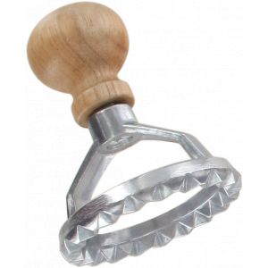 Image de Fackelmann 40925, emporte-pièce Rond pour raviolis, Bois, Acier Inoxydable, 5,5 x 5,5 x 7 cm