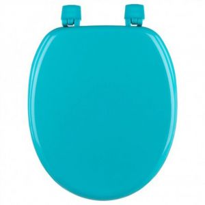 Image de Pegane Abattant coloris WC en bois coloris turquoise - Dim : L.37 x P.43cm