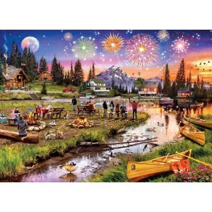 Master pieces Puzzle 1000 pièces : Galerie d'art - Feux d'artifice sur la montagne