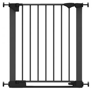 Safetots Barrière de Sécurité à Barre de Seuil Extra Basse, Passage Extra Bas, Barrière en Une Pièce pour Escaliers, Bébés et Tout-Petits, 68cm - 75cm, Couleur Noir