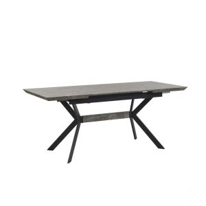 Beliani Table effet béton et noir 140 / 180 x 80 cm BENSON - marron clair