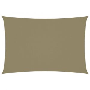 Voile toile d'ombrage parasol tissu oxford rectangulaire 3 x 5 m beige 02_0009679