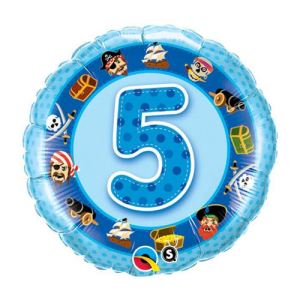 Image de Ballon en aluminium 5 ans gonflé à l'hélium