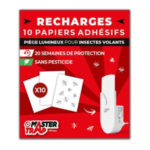 Lot de 10 recharges pour piège lumineux insectes volants - MASTER TRAP - Protection insectes volants, moucherons - 10 recharges