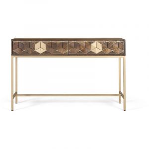 Giner Y Colomer - Console manguier noyer et doré élégance unique