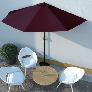 VidaXL Parasol de balcon m&acirc;t en aluminium Bordeaux 300x150x253 cm Demi