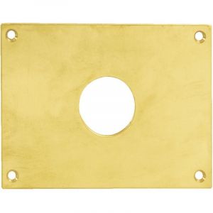 Heracles Plaque de propreté trou rond 30 laiton poli 50x50mm 251352-TR30 - Noir