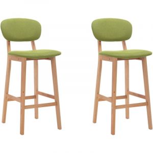 VidaXL Tabourets de bar 2 pcs Vert Tissu