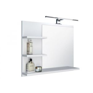 Image de DOMTECH Grand Miroir de Salle de Bain avec Tablette et éclairage LED Blanc, L