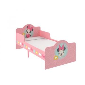 North Star Balloons Lit bois Minnie Mouse Disney rose et motifs colorés - 140x70 cm