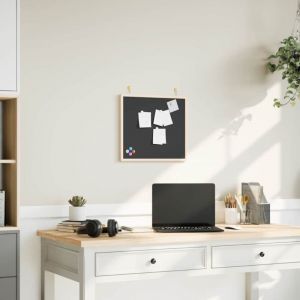 VidaXL Tableau noir avec cadre bois de pin massif noir 40x40 cm