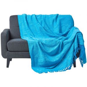 Jeté De Lit Ou De Canapé Turquoise Nirvana En Coton 150 X 200 Cm