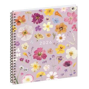 Exacompta 2208027E Agenda de bureau Eurotime 22S spiralé Chemin des Marettes intérieur recyclé 18,5 x 22,5 cm Semainier décembre 2025 à décembre 2026 - Rose