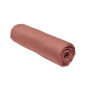 Today Draps housse TERRACOTTA Marron - Taille 160x200 cm