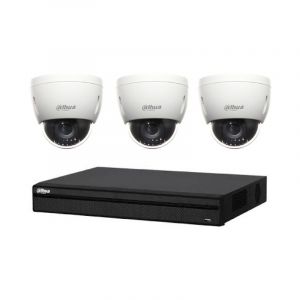 Dahua Kit Vidéosurveillance Enregistreur dvr 2 ports hdmi 3 Mini Caméras Dôme Analogiques hdcvi