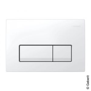 Geberit Delta plaque de commande à 2 boutons affleurants blanc alpin - Alpien wit