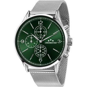 Chronostar Montre pour homme en AlliageAcier en forme de rond de forme Rond, couleur : VERT, fonctionnalités : 3 ATM - 0.041 g - R3753300004